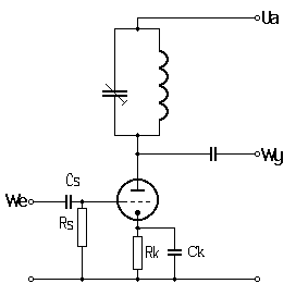 Schemat wzmacniacza rezonansowego w.cz